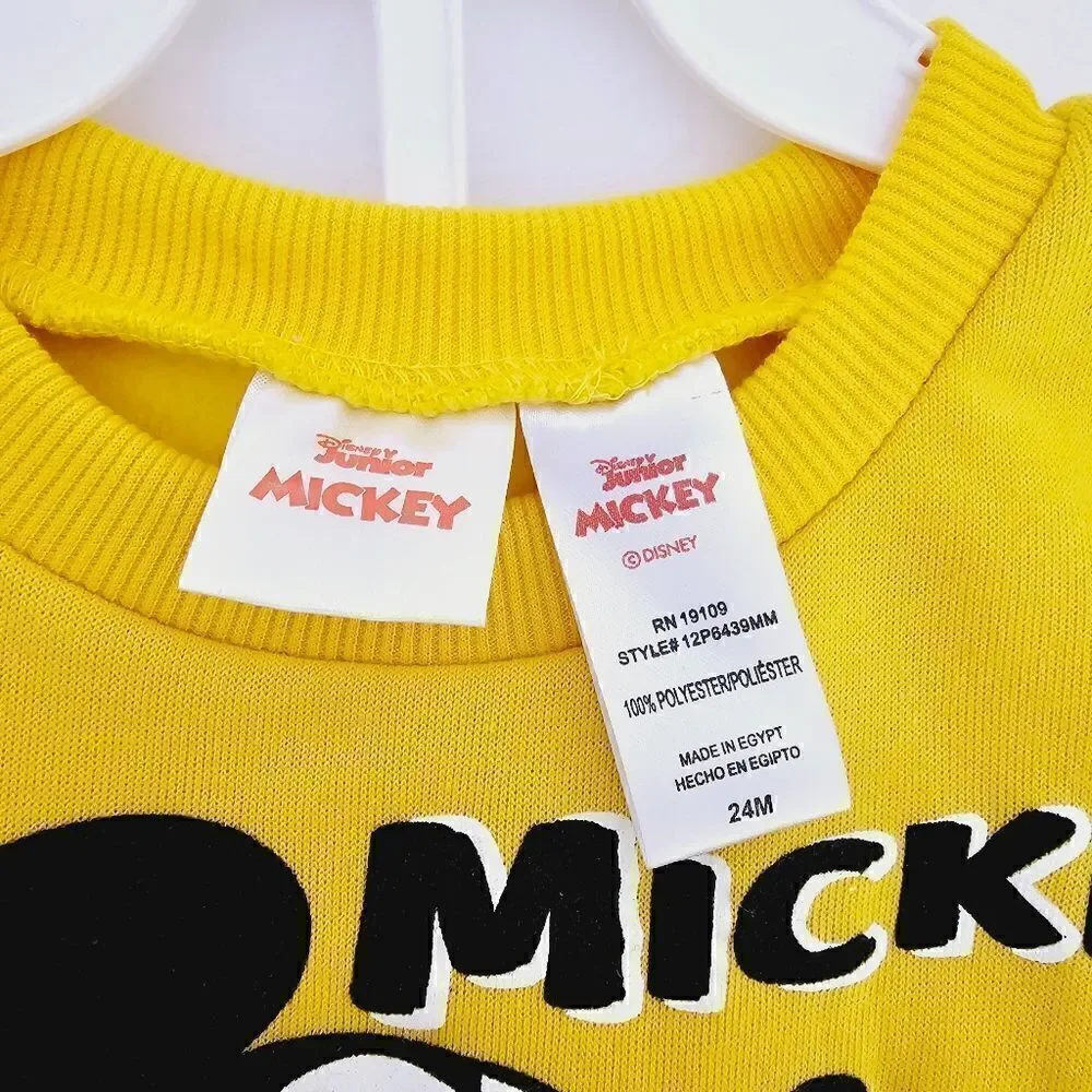 New! Disney Mickey Mouse Baby Fleece Pullover Sweatshirt Pants Matching Set 24M